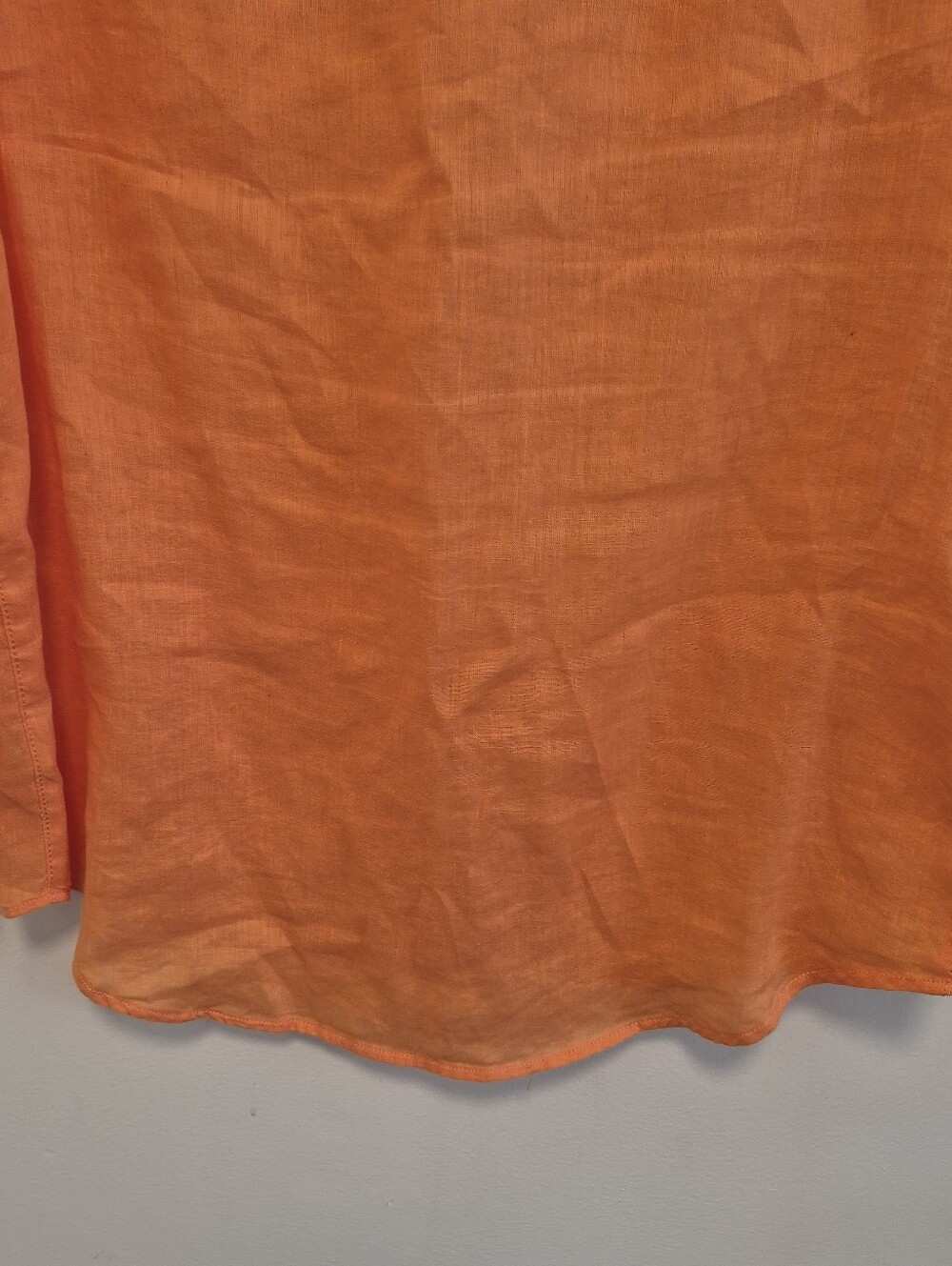 NEW Sigrid Olsen 100% Linen Button Up Shirt Orange Roll Tab Sleeves Women’s Sz S - Picture 9 of 11